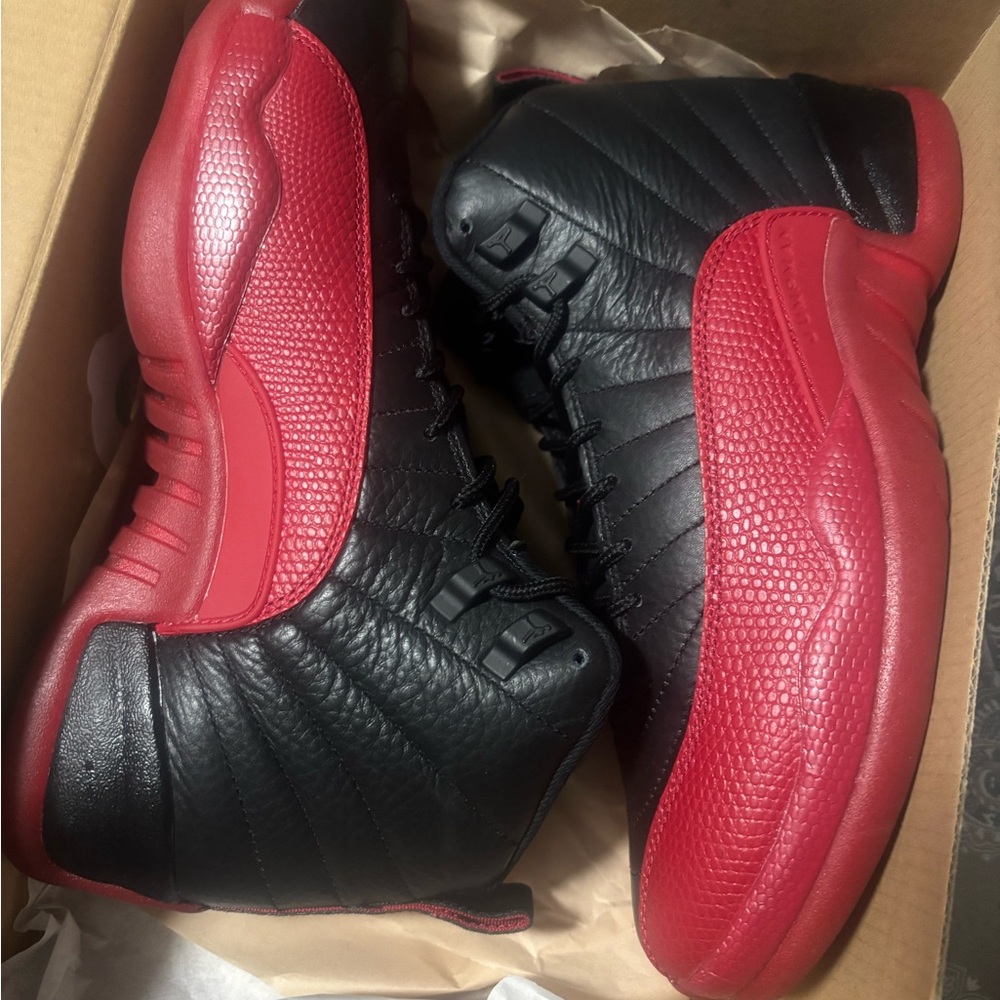 Retro air Jordan 12
Red and black flu games 
Brand new in box